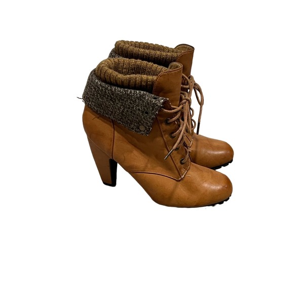 Rogue Heeled‎ Lace-up Ankle Boot, Tan, sz 12, #481 - Picture 1 of 6